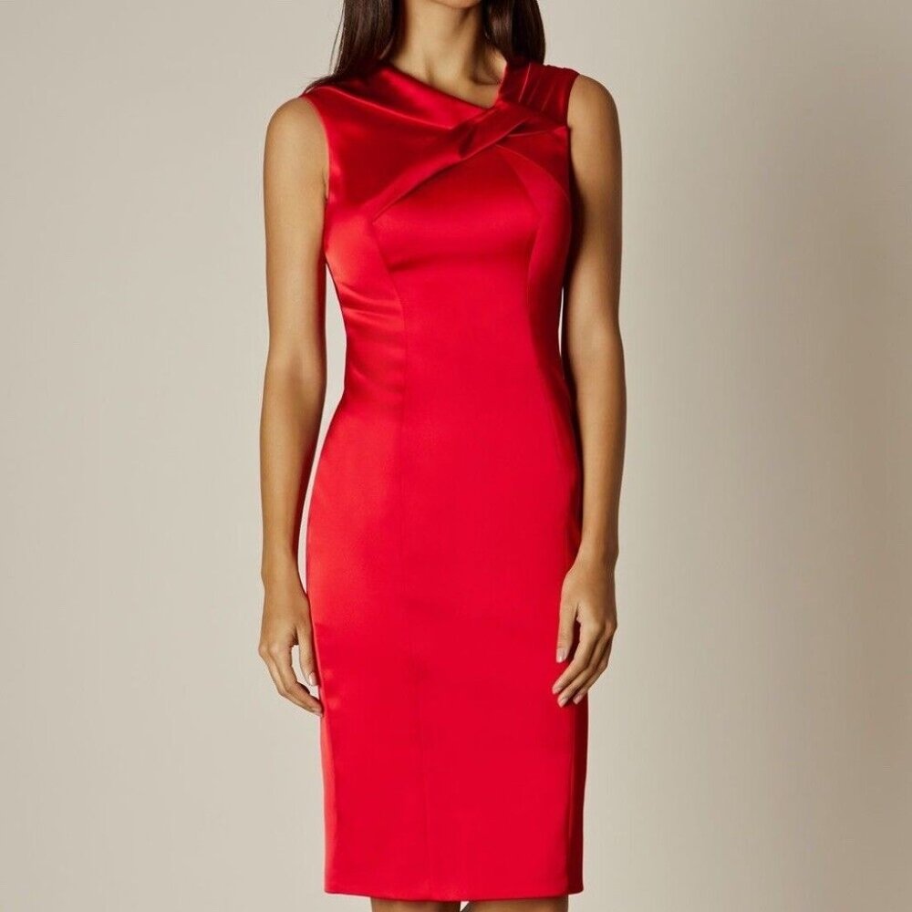 Karen Millen silk satin red dress